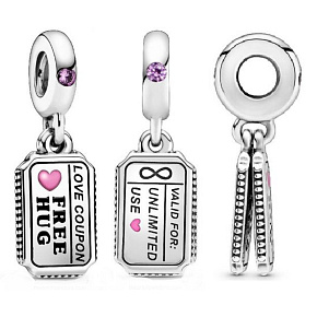 Charms Sterling Silber 925 Love Coupon Set, Liebesarmband Anhänger