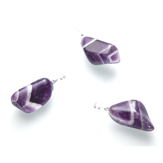 Amethyst Malawi Trommel-Anhänger Naturstein M, ca. 2,5 cm, Stein der Könige und Bischöfe