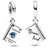 Charm Sterling Silber 925 Passport mit Zirkonia, aufklappbarer Reise-Armband-Anhänger