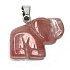Kristall rosa Elefant Anhänger Naturstein, handgeschliffene Figur 1,8 x 2,5 x 8 mm, Steine