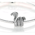 Charme Sterling Silber 925 Cobra Schlange, Perle auf Armband Tier