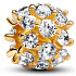 Charme Sterling Silber 925 Gold glitter runden Charme, Perle auf Armband Symbol