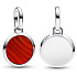 Charm Sterlingsilber 925 Mini-Medaillon rot Imitation Achat, Anhänger für Armband Symbol
