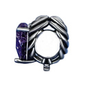 Charm Sterlingsilber 925 Skelettherz, Perle für Armband Halloween