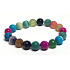 Achat mehrfarbig facettiert Chakra-Armband elastisch Naturstein, Kugel 10 mm / 16 - 17 cm