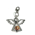 Schutzengel-Anhänger mit orangefarbener Perle 29 x 37 mm 1 Stück