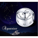 Wassermann Tierkreiszeichen, Anhänger für Armband Silber + Zirkonia, Kugel 9 mm 1 Stück