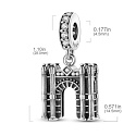 Sterling Silber 925 Arc de Triomphe, Reise-Armband-Anhänger