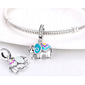 Charms Sterling Silber 925 Thermo - Elefant als Glücksbringer, Tierarmband-Anhänger