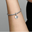 Charm Sterlingsilber 925 Herz und Engel, Du hast meine Welt verlassen.. 2-in-1 Anhänger für Armband, Familie
