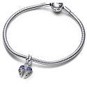 Charms Sterling Silber 925 Schimmernde geteilte Engelsflügel 2in1, Armband Anhänger Symbol