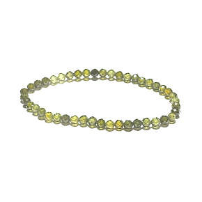 Zirkon grüner facettierter Armband elastisch Naturstein, Kugel 4 mm / 19 cm, Stein des Gedächtnisses, Selbstbewusstseins und Erfolgs