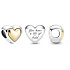 Sterling Silber 925 Herz gewölbt Gold, Liebe Perle auf Armband
