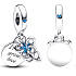 Sterling Silber 925 Blühende Blume 2in1, Anhänger für Armband Familie