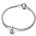 Charm Sterling Silber 925 Sparkling Schwalbe und Zitat, 2in1 Tierarmband Anhänger