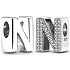 Sterling Silber 925 Alphabet Buchstabe N, Perle für Armband