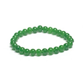 Jade Taiwan Armband elastisch Naturstein, Kugel 6 mm / 16-17 cm, Stein des Friedens