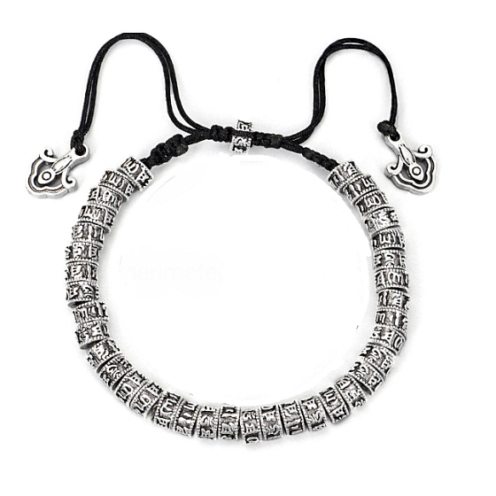 Tibetischer Buddhismus, Sechs Worte, Mantra-Armband handgefertigter Seilknoten, 16 - 28 cm