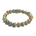 Ryolith mit königlichem Mantra Om-Armband elastischer Naturstein, Kugel 8 mm / 16-17 cm, Stein des klaren Bewusstseins