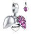 Sterling Silber 925 Herz aufklappbar I love you Mom, Familienarmband Anhänger