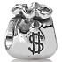 Sterling Silber 925 Geldtasche, Perle auf Armband Symbol