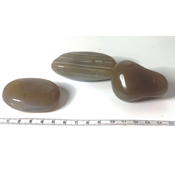 Botswana-Achat grau Trommelstein Naturstein 40 - 100 g, 1 Stück, bringt Erfolg ins Leben