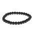 Onyx schwarzes Armband elastischer Naturstein, Kugel 6 mm / 16 - 17 cm, Lebenskraftstein