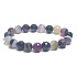 Achat lila gebändert, facettierter elastischer Armband aus Naturstein, Kugel 10 mm / 16 - 17 cm, verleiht Mut und Stärke