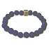 Lavastahl blau mit königlichem Mantra Om, Armband elastischer Naturstein, Kugel 8 mm / 16-17 cm, geboren aus den vier Elementen