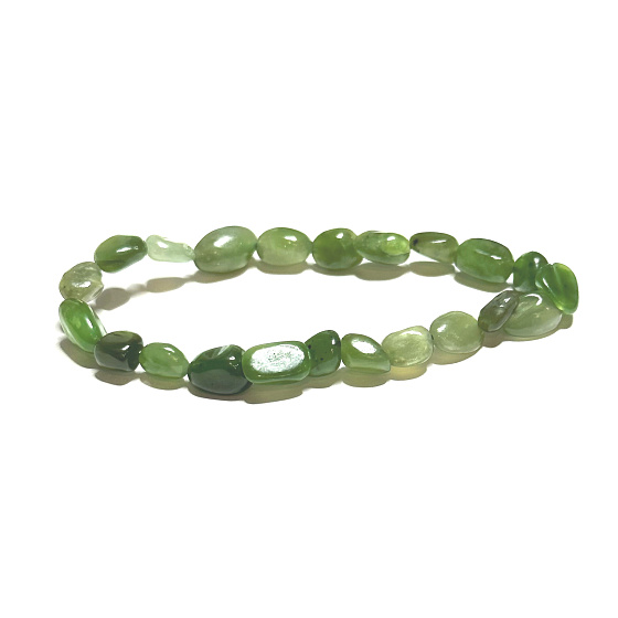 Jade getrommeltes Armband aus Naturstein 6 - 8 mm / 16 - 17 cm, Stein des Friedens