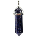Goldstein blau Avanturin Pendel Sechseck Anhänger 41 x 13 mm, Stein der Ambition