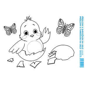 Arch Klebefolienschablone für Glasmalfarben Chicken 17 x 12 cm