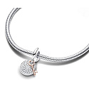 Charms Sterling Silber 925 Moving to Mom's Heart 2in1, Familienarmband Anhänger