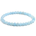 Aquamarin-Armband elastischer Naturstein, Kugel 6 mm / 16-17 cm, Seemannsstein, Heilkraft des Meeres