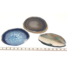 Achat blau Scheibe, Naturstein 1 Stück