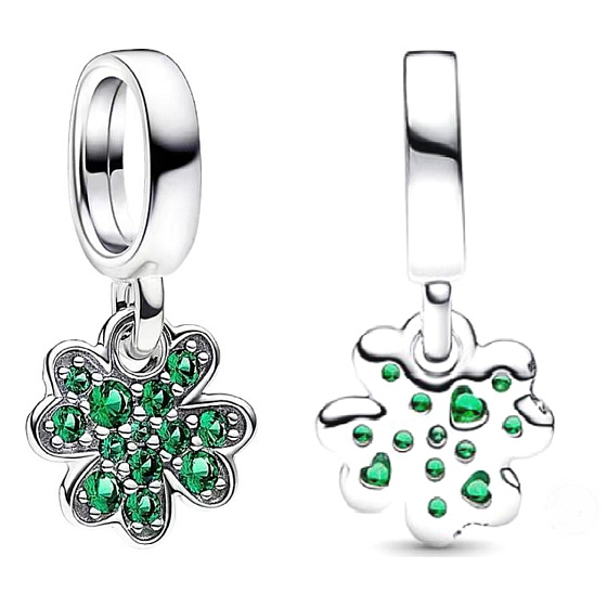 Charme Sterling Silber 925 Quatrefoil, Glücksarmband Anhänger