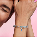 Charms Sterling Silber 925 Blue Heart - Mini Medaillon, Anhänger für Liebesarmband