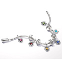 Charme Sterling Silber 925 Grünes Licht Kreis der Ewigkeit August, Anhänger am Armband Symbol