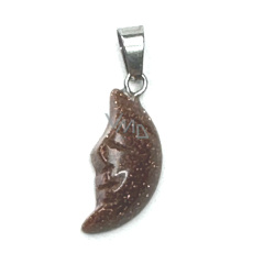 Goldstein Goldmond-Anhänger, handgeschliffene Figur 2,2 x 10 mm, Stein des Ehrgeizes Goldstein Goldmond-Anhänger, handgeschliffene Figur 2,2 x 10 mm, Stein des Ehrgeizes