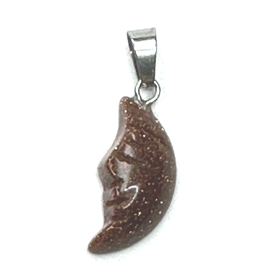 Goldstein Goldmond-Anhänger, handgeschliffene Figur 2,2 x 10 mm, Stein des Ehrgeizes