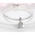 Charm Sterling Silber 925 Chic style - Handtasche mit Schleife - I love shopping, Armband Charm, Interessen