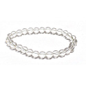 Kristallklares Armband elastisch Naturstein, Perle 6 mm / 16 - 17 cm, Steinchen
