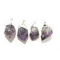Amethyst in Metall-Anhänger Naturstein ca. 2,5 - 3 cm, Stein der Könige und Bischöfe 1 Stück