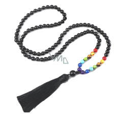 108 Mala 7 Chakra Halskette Onyx Matte Meditationsschmuck, Naturstein, geknotete Quaste, Perle 6 mm 108 Mala 7 Chakra Halskette Onyx Matte Meditationsschmuck, Naturstein, geknotete Quaste, Perle 6 mm