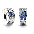 Charme Sterling Silber 925 Sonne, Stern und Mond, Stopper, Clip Perle auf Armband Natur