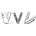 Sterling Silber 925 Alphabet Buchstabe V, Perle für Armband