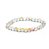 Opalit mattweißes elastisches Armband, Kunststeinkugel 6 mm / 16-17 cm, Wunsch- und Hoffnungsstein
