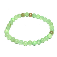 Jade grün Armband elastisch Naturstein, Kugel 6 mm / 16 - 17 cm