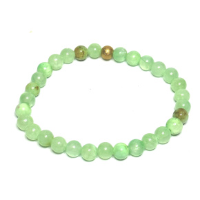 Jade grün Armband elastisch Naturstein, Kugel 6 mm / 16 - 17 cm