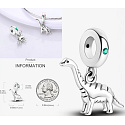 Sterling Silber 925 Dinosaurier Brachiosaurus, Tierarmband-Anhänger